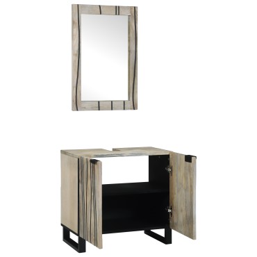 vidaXL Σετ Ντουλαπιών Μπάνιου 2 τεμ. Λευκό 62x33x58cm