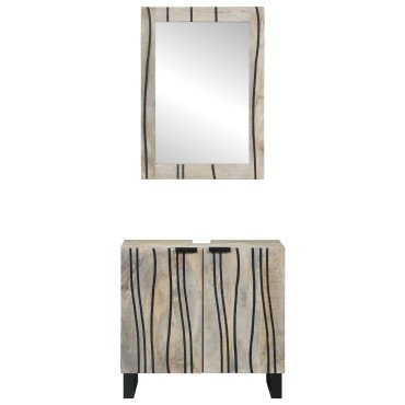 vidaXL Σετ Ντουλαπιών Μπάνιου 2 τεμ. Λευκό 62x33x58cm