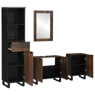 vidaXL Σετ Επίπλων Μπάνιου με συρτάρι 4 τεμ. Λευκό Επεξεργασμένο ξύλο 38x33x160cm