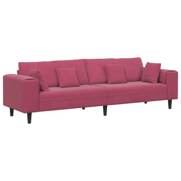 vidaXL Καναπές Κόκκινο 250x77x76cm Βελούδο