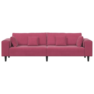 vidaXL Καναπές Κόκκινο 250x77x76cm Βελούδο