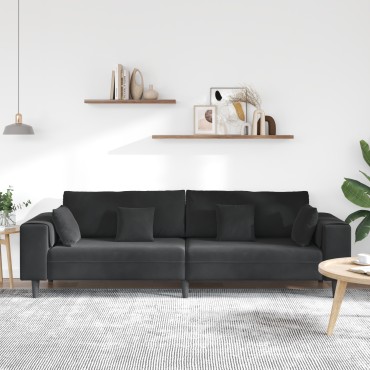 vidaXL Καναπές Μαύρο 250x77x76cm Βελούδο