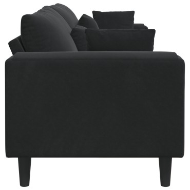 vidaXL Καναπές Μαύρο 250x77x76cm Βελούδο