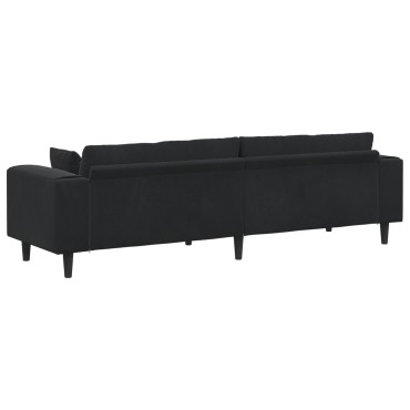 vidaXL Καναπές Μαύρο 250x77x76cm Βελούδο