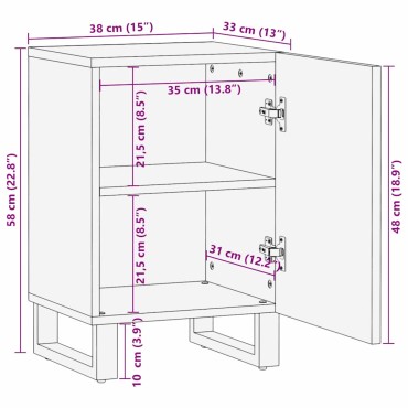 vidaXL Ντουλάπα Νιπτήρα Mπάνιου Λευκό 38x33x58cm 1 τεμ.