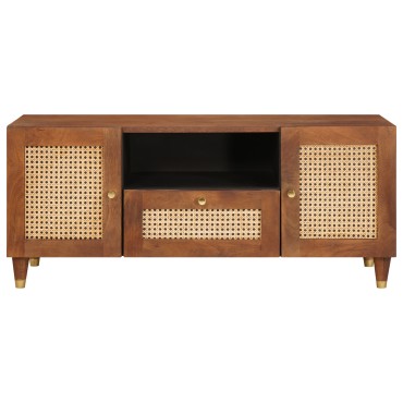 vidaXL Ντουλάπι TV Καφέ 105x33,5x46cm Στερεό ξύλο μάνγκο 1 τεμ.