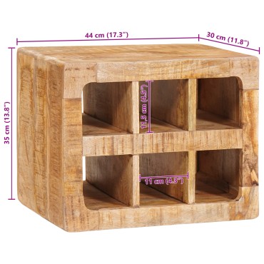 vidaXL Ράφι Κρασιού Καφέ 44x30x35cm Στερεό ξύλο μάνγκο 1 τεμ.