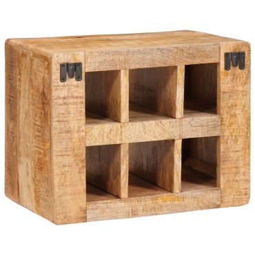 vidaXL Ράφι Κρασιού Καφέ 44x30x35cm Στερεό ξύλο μάνγκο 1 τεμ.
