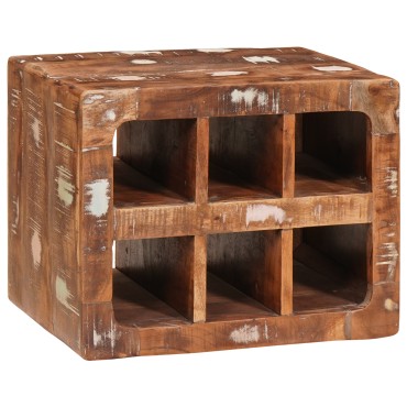vidaXL Ράφι Κρασιού Καφέ 44x30x35cm Στερεό Ανακτηθέν Ξύλο 1 τεμ.