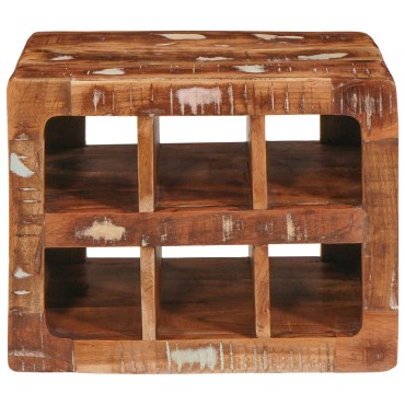 vidaXL Ράφι Κρασιού Καφέ 44x30x35cm Στερεό Ανακτηθέν Ξύλο 1 τεμ.