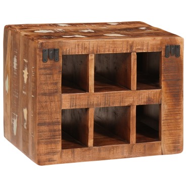 vidaXL Ράφι Κρασιού Καφέ 44x30x35cm Στερεό Ανακτηθέν Ξύλο 1 τεμ.