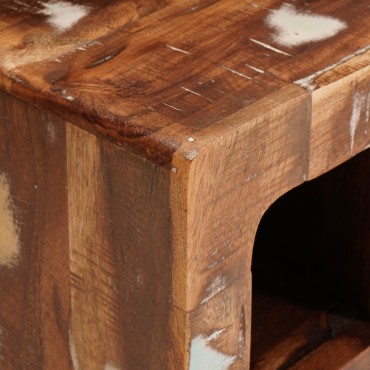 vidaXL Ράφι Κρασιού Καφέ 44x30x35cm Στερεό Ανακτηθέν Ξύλο 1 τεμ.