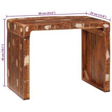 vidaXL End Table Καφέ 60x35x46cm Στερεό Ανακτηθέν Ξύλο