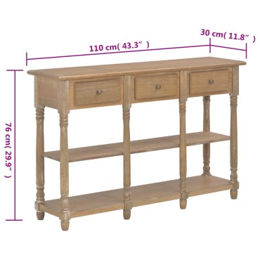 vidaXL Τραπέζι Κονσόλα 110x30x76cm από Επεξεργασμένο Ξύλο