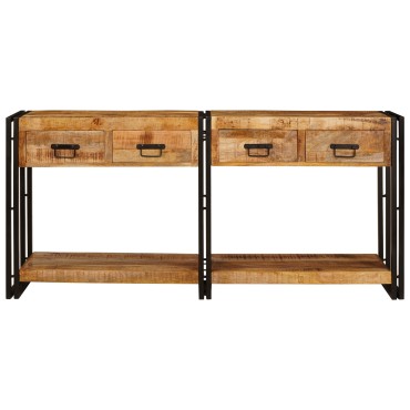 vidaXL Τραπέζια Κονσόλες 2 τμχ. Καφέ 161x33x75 εκ