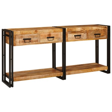 vidaXL Τραπέζια Κονσόλες 2 τμχ. Καφέ 161x33x75 εκ