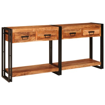vidaXL Τραπέζια Κονσόλες 2 τμχ. Καφέ 161x33x75 εκ