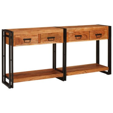 vidaXL Τραπέζια Κονσόλες 2 τμχ. Καφέ 161x33x75 εκ