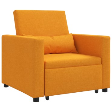 vidaXL Καναπές Κρεβάτι Μονό Σκούρο κίτρινο 90x165x87cm ύφασμα 1 τεμ.