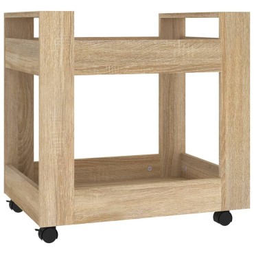 vidaXL Γραφείο Τρόλεϊ Sonoma Δρυς 60x45x60cm από Επεξεργασμένο Ξύλο