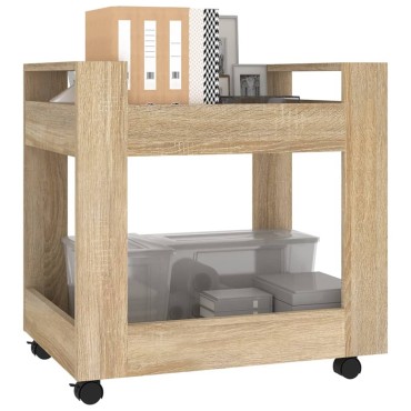 vidaXL Γραφείο Τρόλεϊ Sonoma Δρυς 60x45x60cm από Επεξεργασμένο Ξύλο