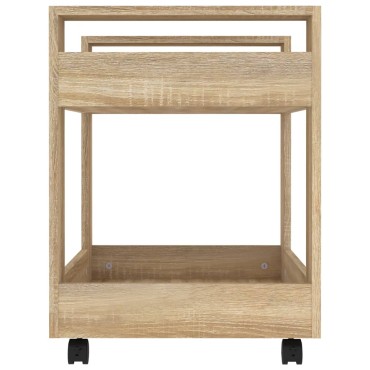 vidaXL Γραφείο Τρόλεϊ Sonoma Δρυς 60x45x60cm από Επεξεργασμένο Ξύλο