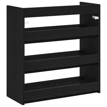 Ράφι παπουτσιών vidaXL Μαύρο 60x25x62cm Κατασκευασμένο ξύλο