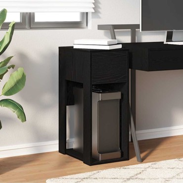 vidaXL Πύργος υπολογιστή με συρτάρι Μαύρο 30x44x74cm 1 τεμ.