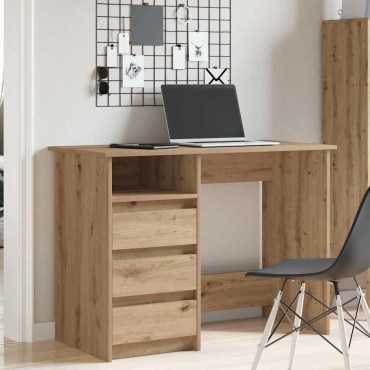 vidaXL Γραφείο Καφέ Δρυς 102x50x75cm από Επεξεργασμένο Ξύλο 1 τεμ.