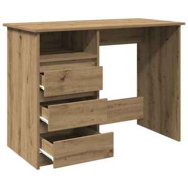 vidaXL Γραφείο Καφέ Δρυς 102x50x75cm από Επεξεργασμένο Ξύλο 1 τεμ.