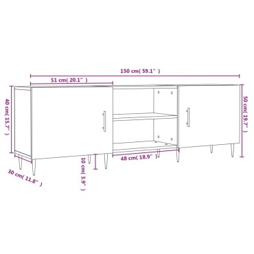 vidaXL Έπιπλο Τηλεόρασης Λευκό 150x30x50cm από Επεξεργασμένο Ξύλο