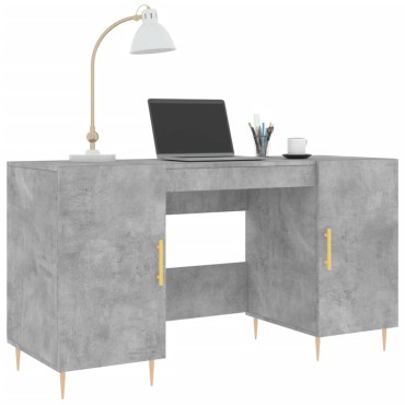 vidaXL Γραφείο Γκρι Σκυροδέματος 140x50x75cm από Επεξεργ. Ξύλο 1 τεμ.