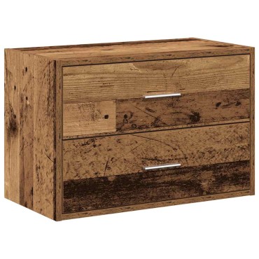 vidaXL Ντουλάπι με 2 συρτάρια Παλαιού Ξύλου 60x31x40cm από Επεξ. Ξύλο 1 τεμ.