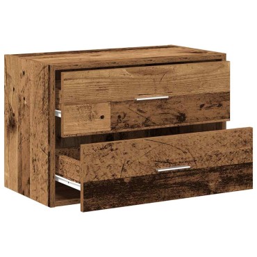 vidaXL Ντουλάπι με 2 συρτάρια Παλαιού Ξύλου 60x31x40cm από Επεξ. Ξύλο 1 τεμ.