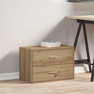 vidaXL Ντουλάπι με 2 συρτάρια Αρτισιανή Δρυς 60x31x40cm Επεξ. Ξύλο 1 τεμ.
