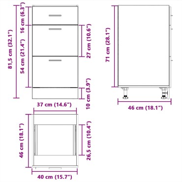 vidaXL Ντουλάπι "Lyon" Καπνιστή Δρυς 40x46x81,5cm από Τεχνητό Ξύλο 1 τεμ.