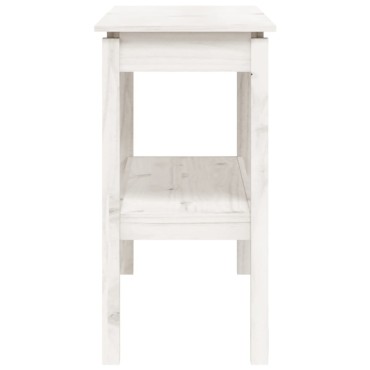 vidaXL Τραπέζι κονσόλα άσπρο 110x40x75cm από Μασίφ Ξύλο Πεύκου 1 τεμ.