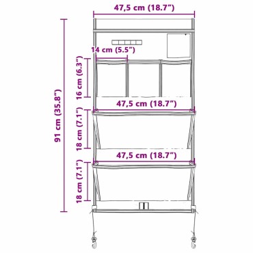 vidaXL Σακούλα Αποθήκευσης Μαύρο και μπλε 91 x 47,5 εκ. oxford