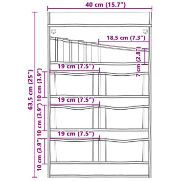 vidaXL Σακούλα Αποθήκευσης Μαύρο και μπλε 63,5 x 40 εκ. oxford