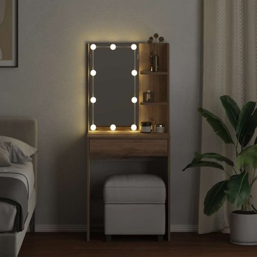 vidaXL Μπουντουάρ με LED Αρτισιανή Δρυς 60x40x140cm