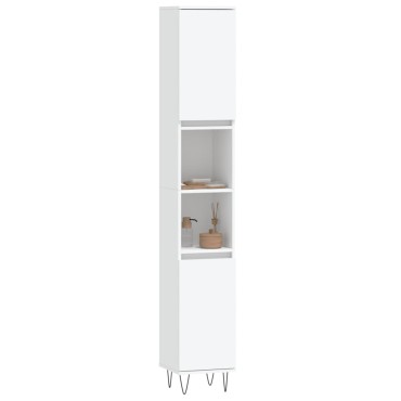 vidaXL Ντουλάπι Μπάνιου Λευκό 30x30x190cm από Επεξεργασμένο Ξύλο