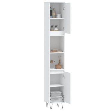 vidaXL Ντουλάπι Μπάνιου Λευκό 30x30x190cm από Επεξεργασμένο Ξύλο