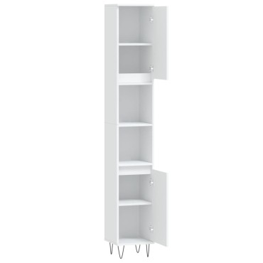 vidaXL Ντουλάπι Μπάνιου Λευκό 30x30x190cm από Επεξεργασμένο Ξύλο