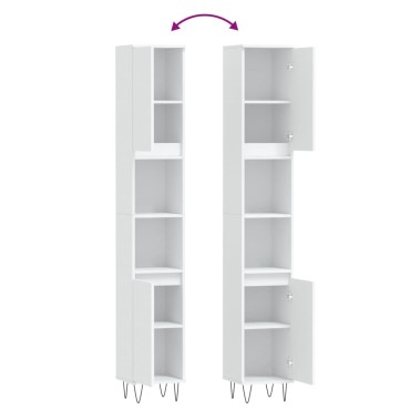 vidaXL Ντουλάπι Μπάνιου Λευκό 30x30x190cm από Επεξεργασμένο Ξύλο