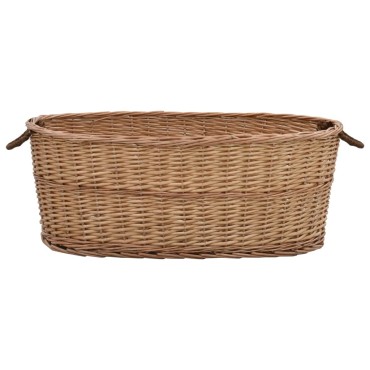vidaXL Καλάθι Καυσόξυλων με Λαβές Μεταφοράς 88x57x34 εκ. Φυσική Ιτιά