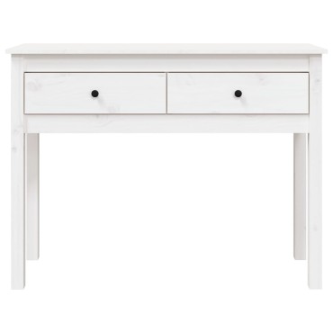 vidaXL Τραπέζι Κονσόλα Λευκό 100x35x75cm από Μασίφ Ξύλο Πεύκου 1 τεμ.