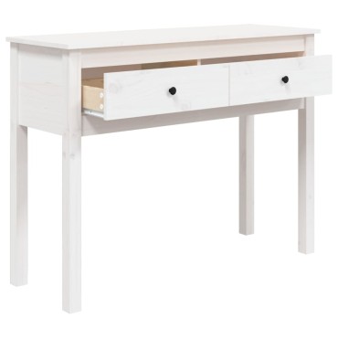 vidaXL Τραπέζι Κονσόλα Λευκό 100x35x75cm από Μασίφ Ξύλο Πεύκου 1 τεμ.