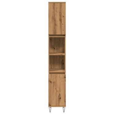 vidaXL Ντουλάπι μπάνιου Δρυς τεχνίτης 30x30x190cm Κατασκευασμένο ξύλο
