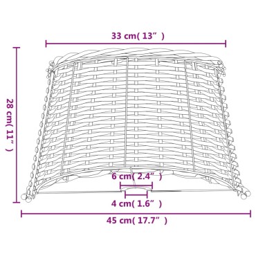 vidaXL Καπέλο Φωτιστικού Λευκό Ø45x28 εκ. από Wicker