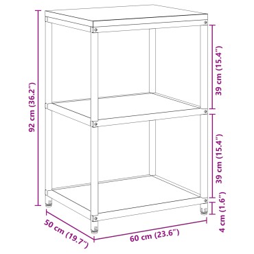 vidaXL Ράφι Κουζίνας HATTEM Μαύρο 60x50x92cm Ατσάλι